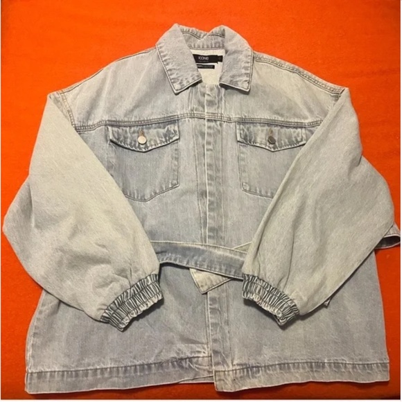 Organic cotton oversized belted denim jacket overshirt NWT - Picture 13 of 15